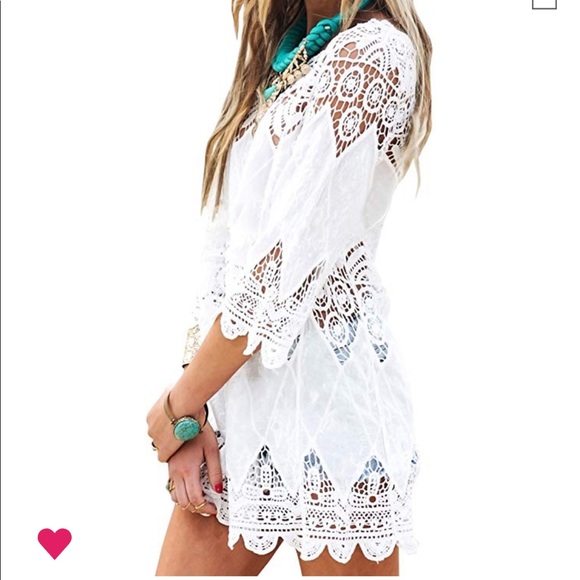 Crocheted Bathing Suit Cover Up/Tunic - Picture 2 of 5